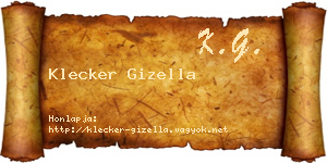 Klecker Gizella névjegykártya